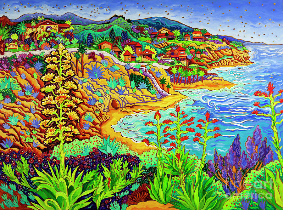 The Golden Suns of Treasure Island Painting by Cathy Carey