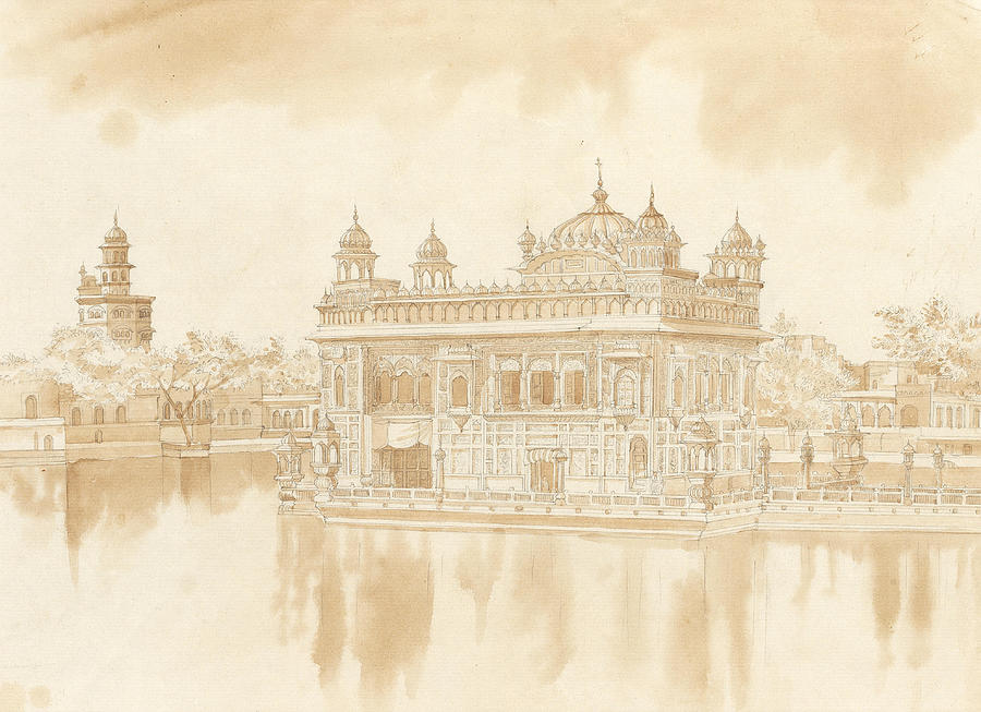 The Golden Temple at Amritsar British School, early 20th Century Painting by Artistic Rifki