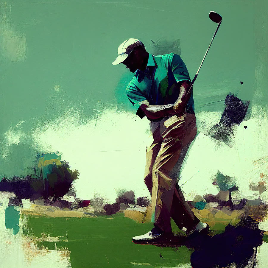 Golf Painting - The Golfer by My Head Cinema
