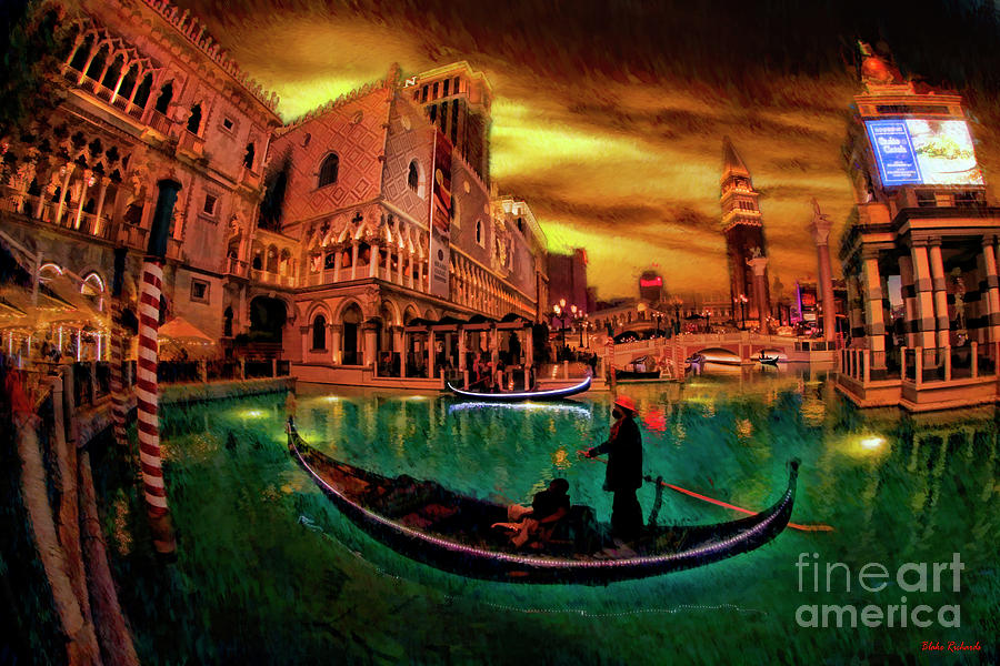 The Gondole At The Venetian Twight Photograph by Blake Richards