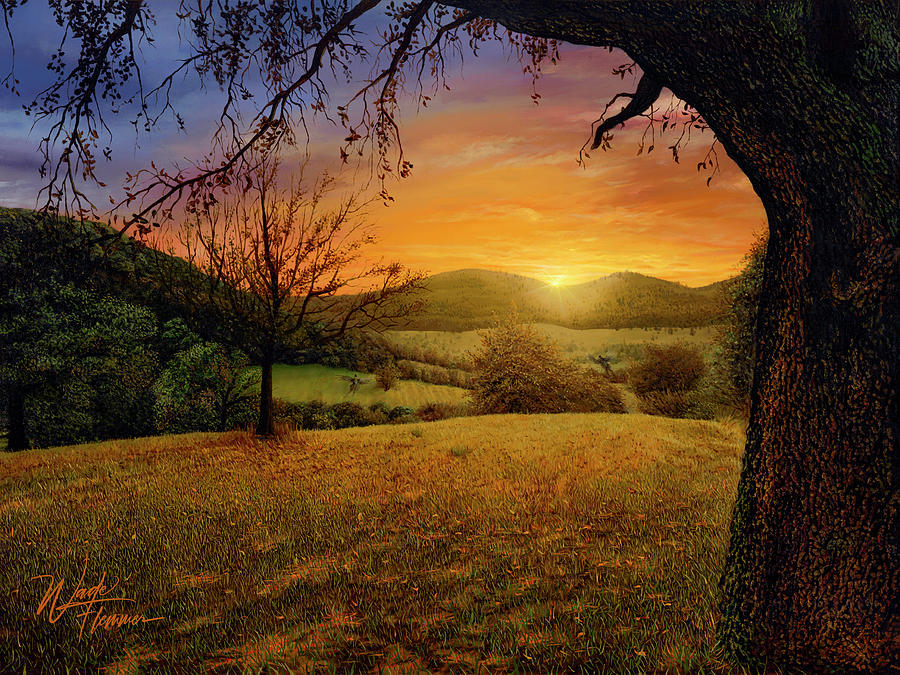 nature oil paintings sunset
