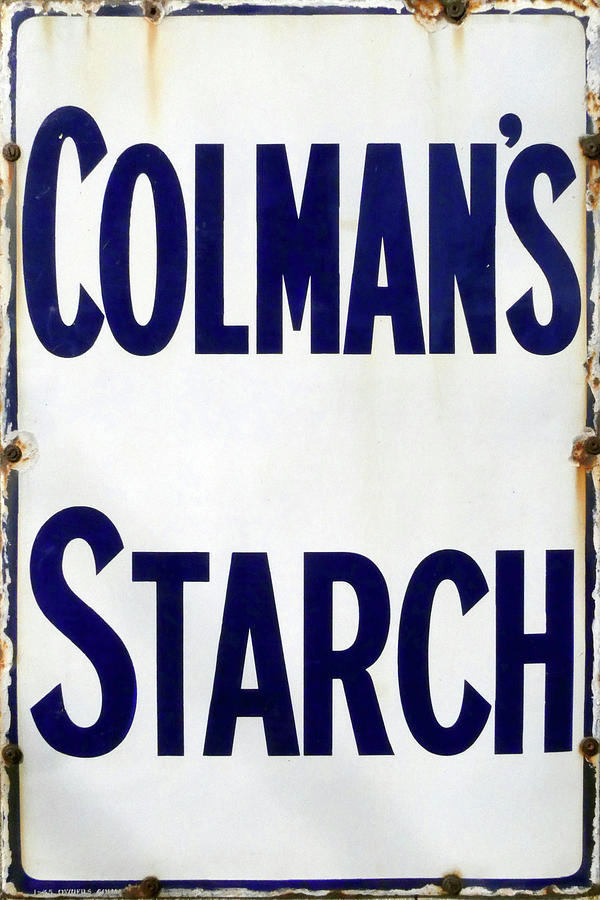 The Good Old Days Of Starch, Vintage Enamel Sign. Mixed Media