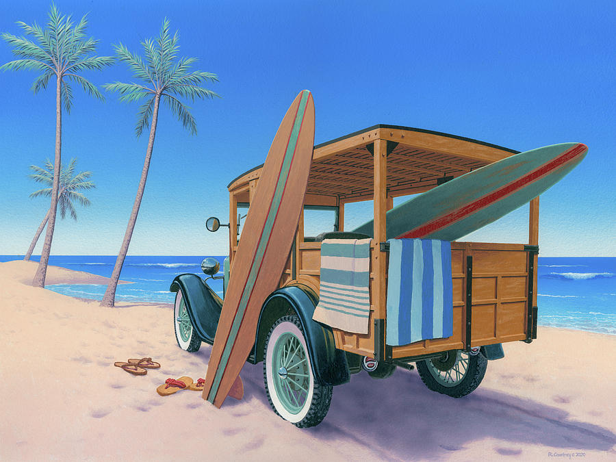 Beach Painting - The Good Ole Days by Richard Courtney