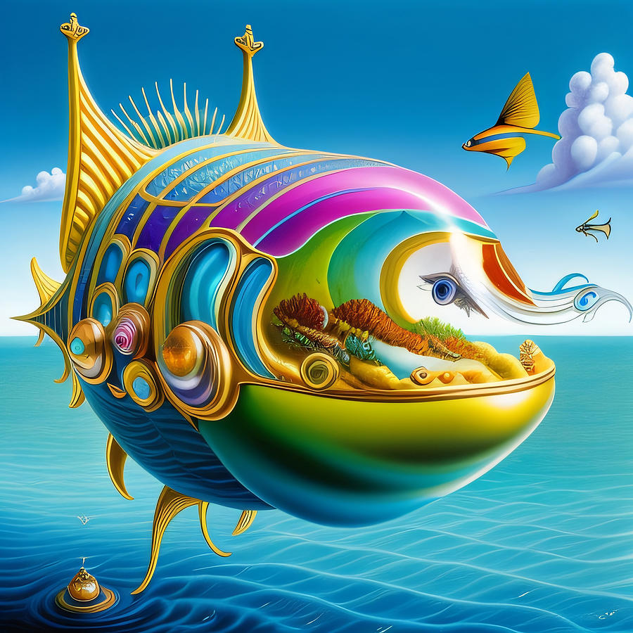 The Good Ship Paramecium Fish Digital Art by Regina Valluzzi