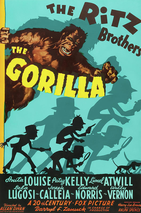 Vintage Mixed Media - The Gorilla, with The Ritz Brothers, 1939 by Movie World Posters