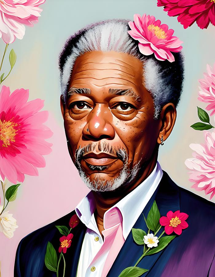 The Grace of Morgan Freeman, An Artistic Portrait Painting by Vincent Monozlay