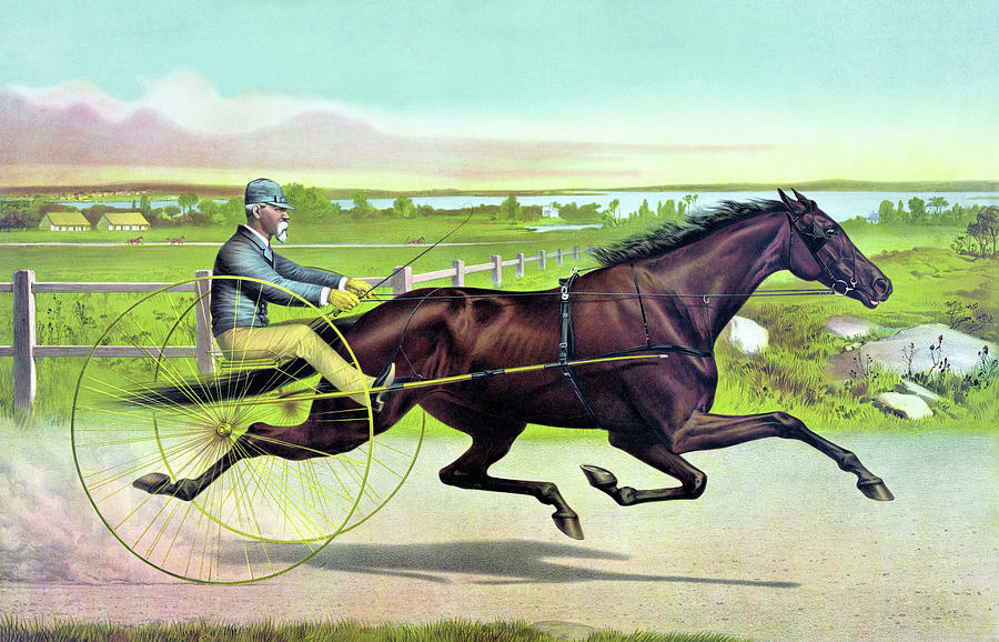 Horse Painting - The grand California trotting mare Sunol record 2 - Digital Remastered Edition by Louis Maurer