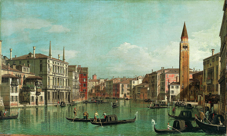 The Grand Canal, Venice, Looking Southeast, with the Campo della Carita to the Right Painting by Canaletto
