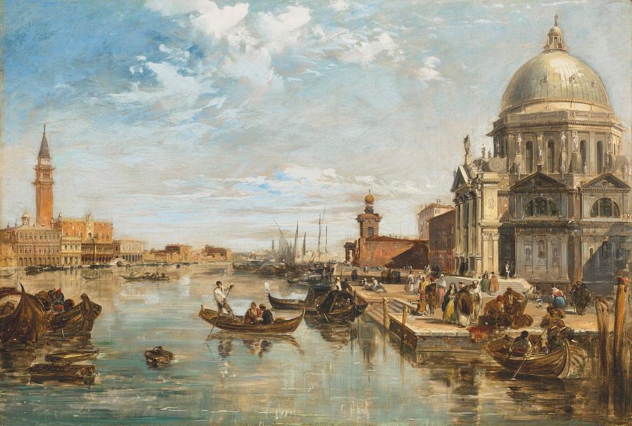 The Grand Canal Venice with the Doges Palace the Dogana and Basilica di ...