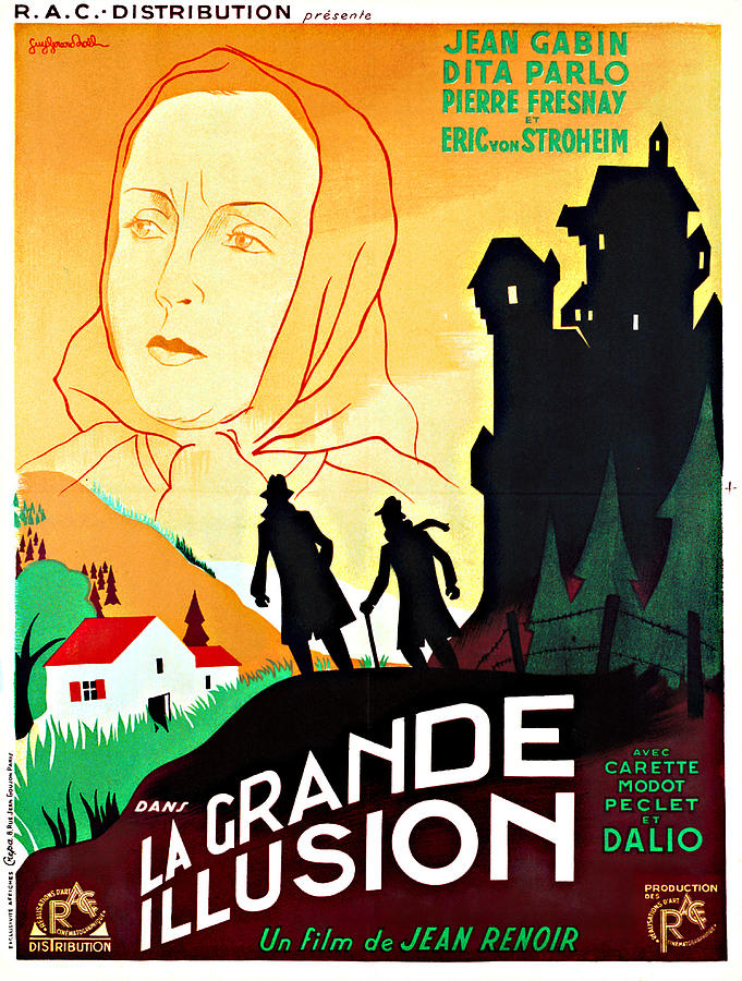 Pierre Auguste Renoir Mixed Media - The Grand Illusion, 1937 - art by Guy Gerard Noel by Movie World Posters