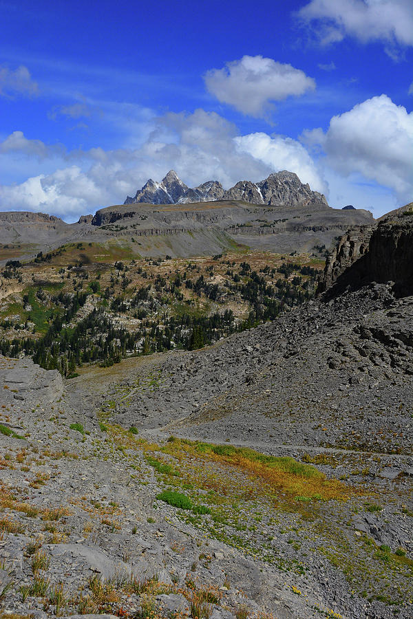 The Grand Photograph - The Grand, Middle Teton, and South Tetons from Sheep Steps 2 by Raymond Salani III