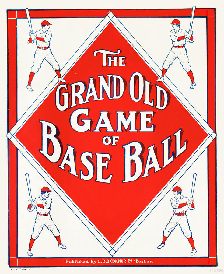 The Grand Old Game of Base Ball Mixed Media by Row One Brand