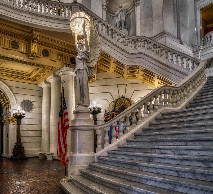 The Grand Staircase Of The Pennsylvania State Capitol Photograph By