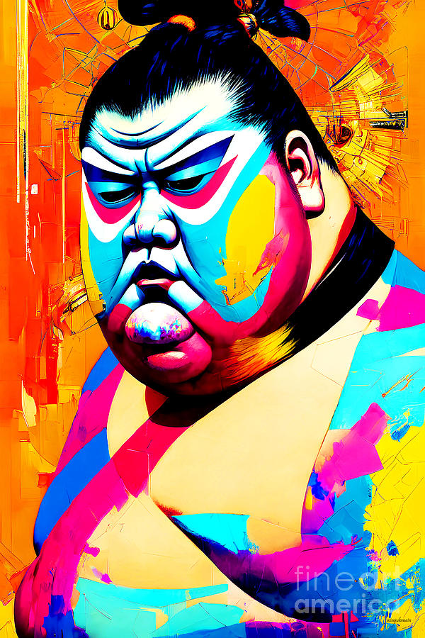 The Grand Sumo Wrestler In Modern Art 20221114d Mixed Media by