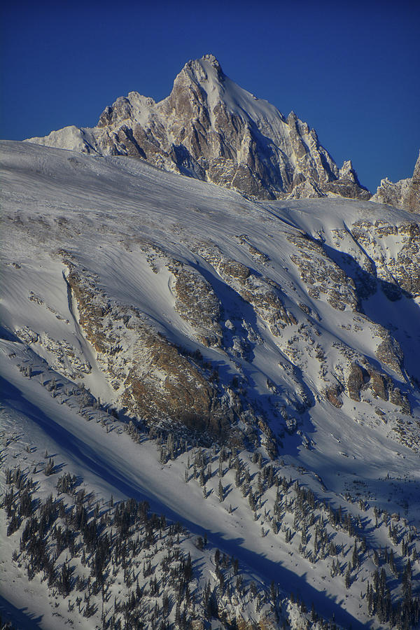 The Grand Teton from Rendezvous Mountain Vertical Photograph by Raymond Salani III