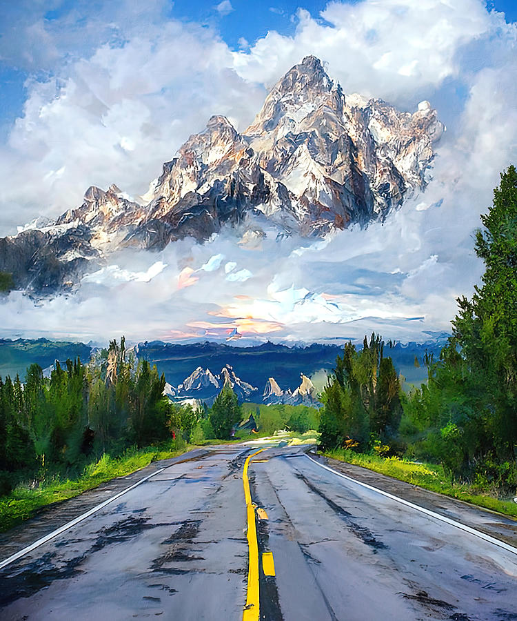The Grand Teton National Park  Painting by AM FineArtPrints