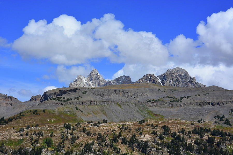 The Grand, The Middle, The South Tetons from Teton Canyon Shelf Photograph by Raymond Salani III