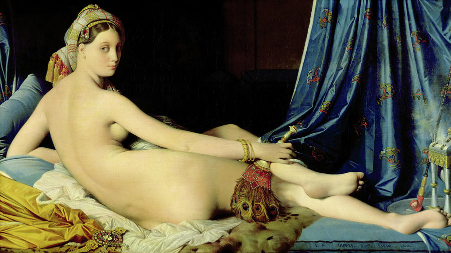 Grande Odalisque Painting - The Grande Odalisque, La Grande Odalisque by Jean-Auguste-Dominique Ingres