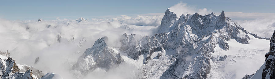 The Grandes Jorasses, Dent du Geant and other peaks. Panorama Photograph by RicardMN Photography