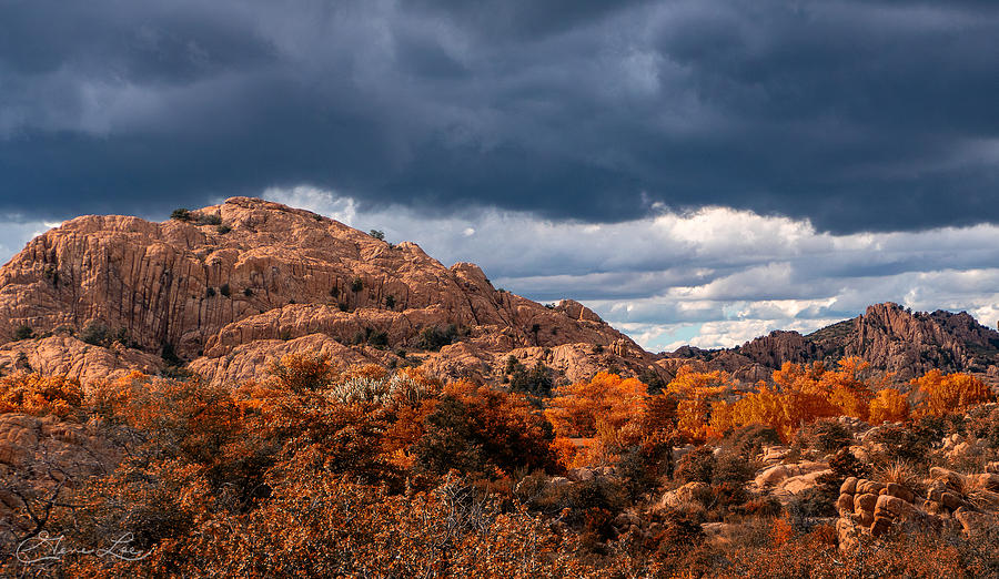 The Granite Dells Bathed in Fall Colors Photograph by Geno
