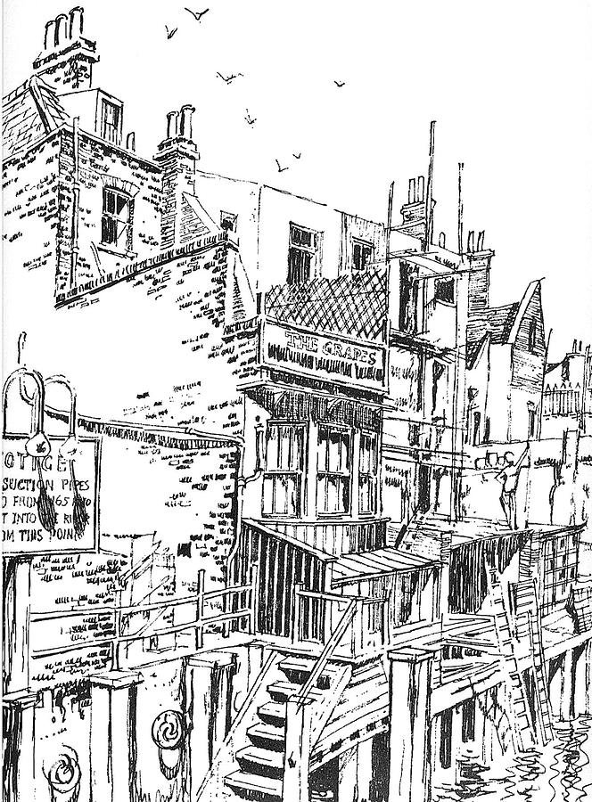 The Grapes Pub Limehouse London Drawing by Mackenzie Moulton