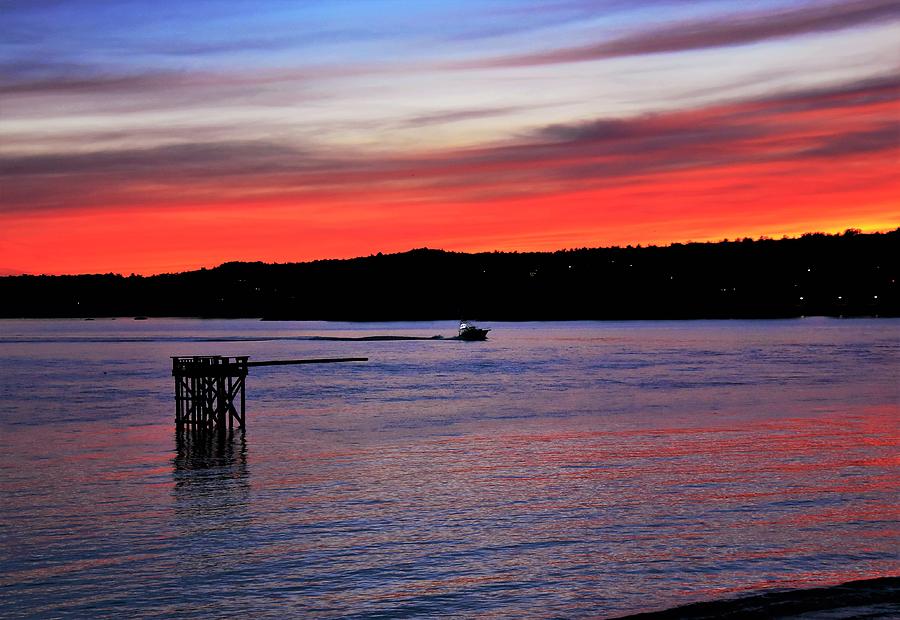 - The Greasy Pole at sunset - Gloucester Harbor MA  Photograph by THERESA Nye