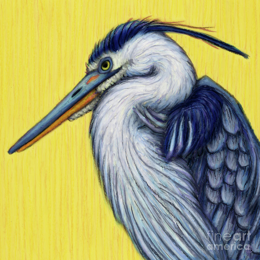 The Great Blue Heron  Painting by Amy E Fraser