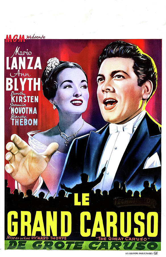 Vintage Mixed Media - The Great Caruso, with Mario Lanza, 1951 by Movie World Posters