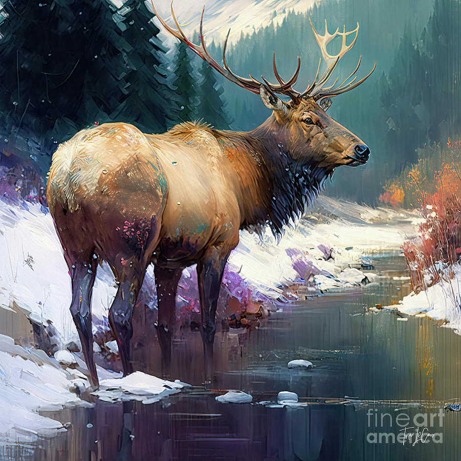 The Great Elk Painting by Tina LeCour
