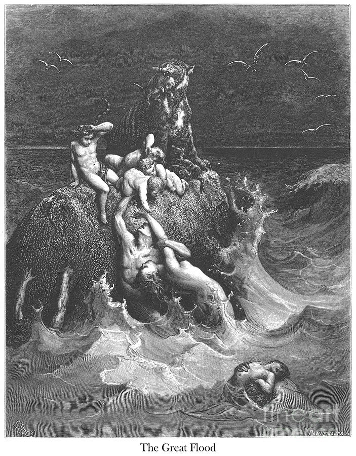 The Great Flood by Gustave Dore v2 Photograph by Historic illustrations