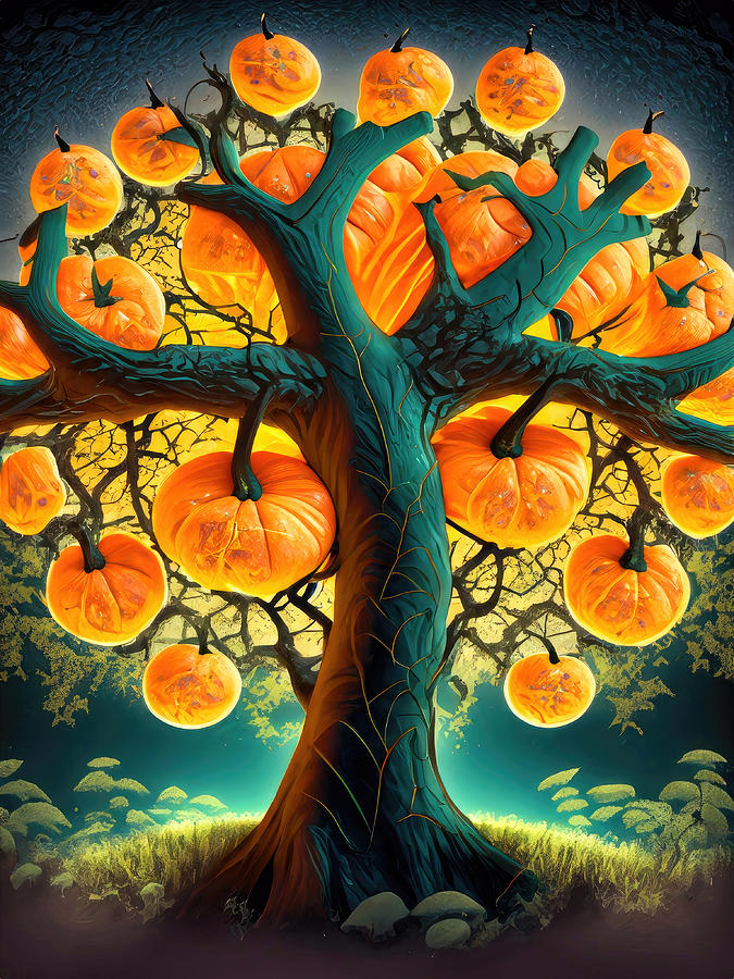 The Great Glowing Pumpkin Tree Photograph by Bill and Linda Tiepelman