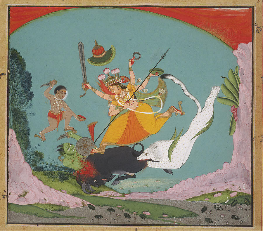The Great Goddess Durga Slaying the Buffalo Demon Mahishasuramardini Photograph by Paul Fearn