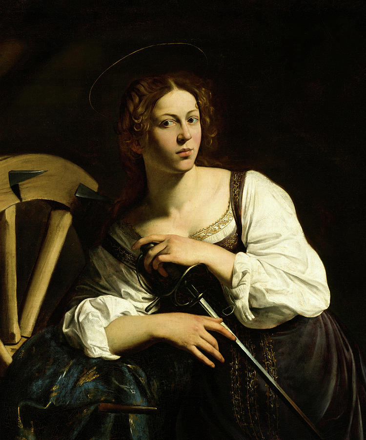 The Great Martyr Saint Catherine Of Alexandria Painting By Caravaggio