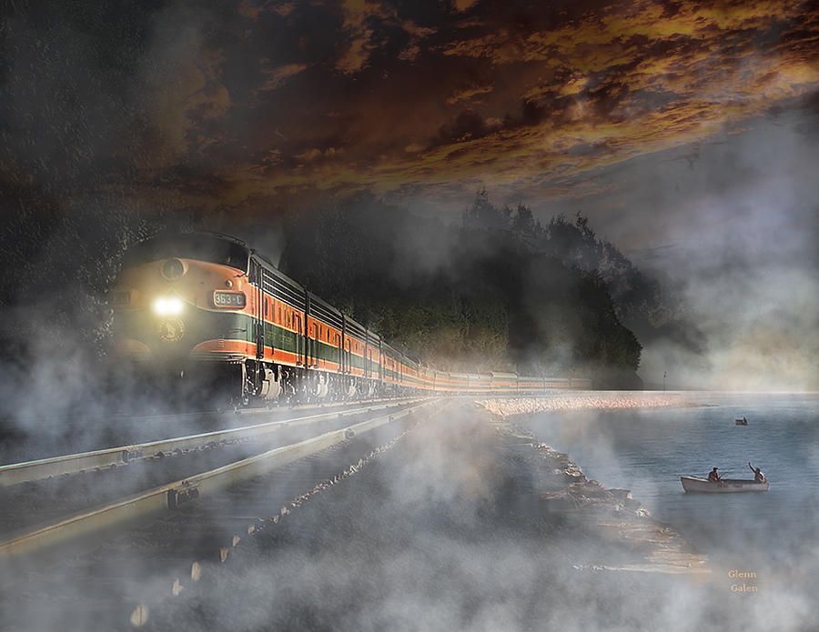 The Great Northern Empire Builder at Sunset Digital Art by Glenn Galen