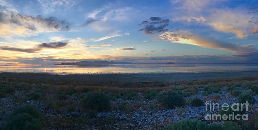 The Great Salt Lake Sunset Panorama Photograph