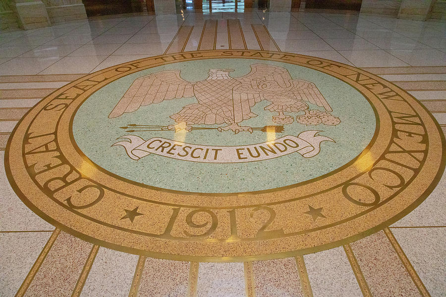 The Great Seal of New Mexico on the capitol floor  Photograph by Eldon McGraw