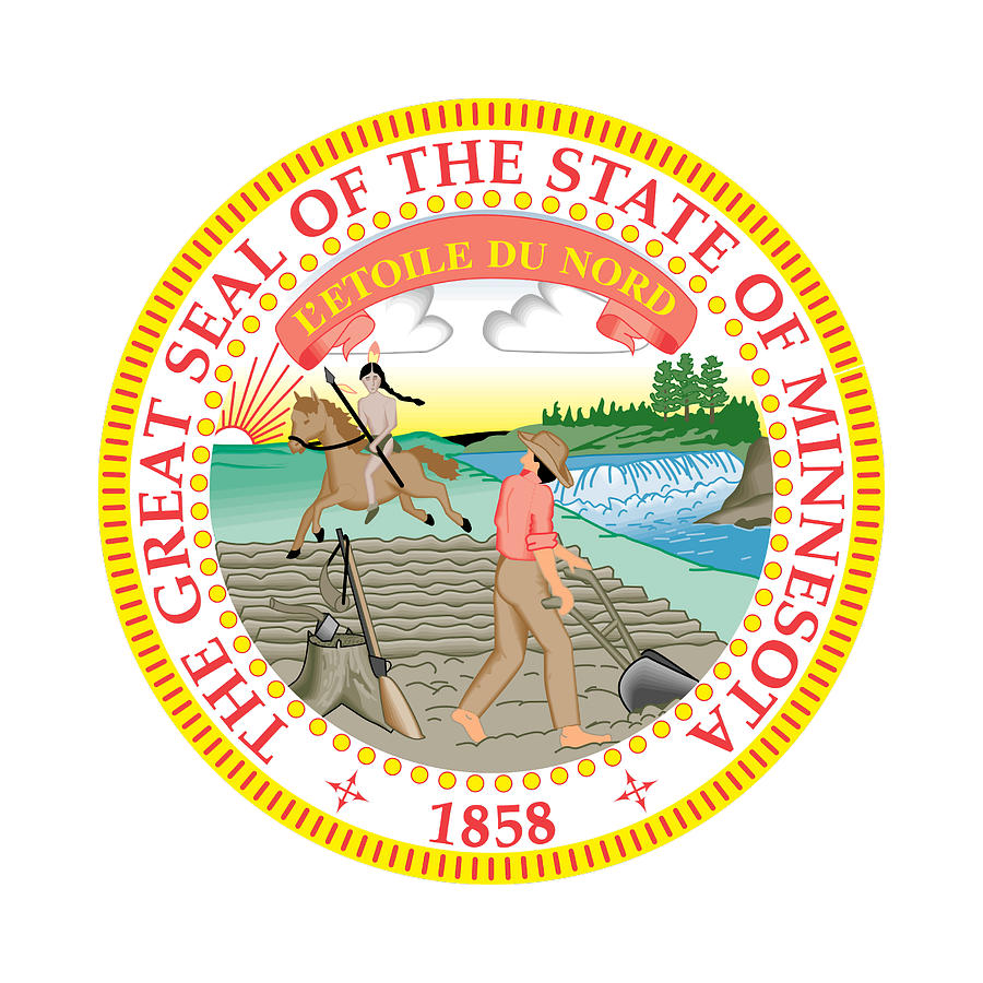 The Great Seal Of The State Of Minnesota Pre 2023 Photograph By Robert ...