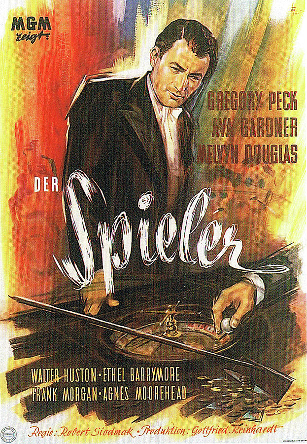 Gregory Peck Mixed Media - The Great Sinner, 1949 by Movie World Posters