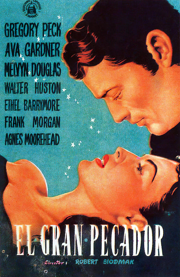 The Great Sinner, with Gregory Peck and Ava Gardner, 1949 Mixed Media by Movie World Posters