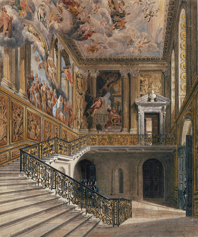 The Great Staircase, Hampton Court Palace Painting By Richard 