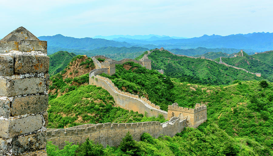 The Great Wall of China at Jinshanling and the Mountains in the ...