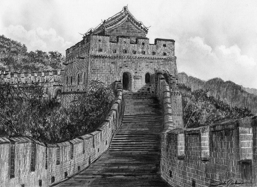 Great Wall of China Photo Drawing - Drawing Skill