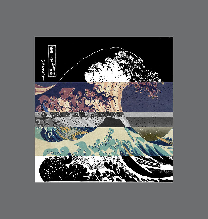 The Great Wave Color Glitch Painting By Harley Reynolds Fine Art America