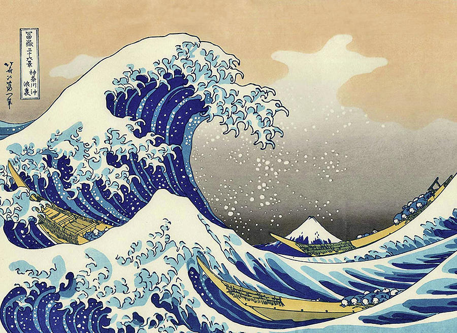 Hokusai Painting - The Great Wave of Kanagawa by Long Shot
