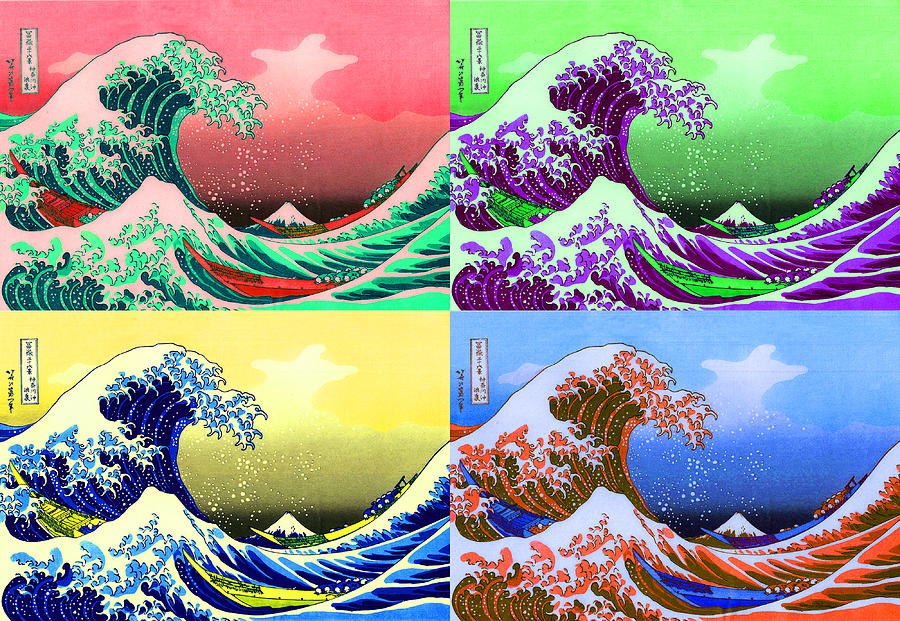 Great Wave off Kanagawa 30x44 Japanese Art Print Asian Art Japan Warrior 