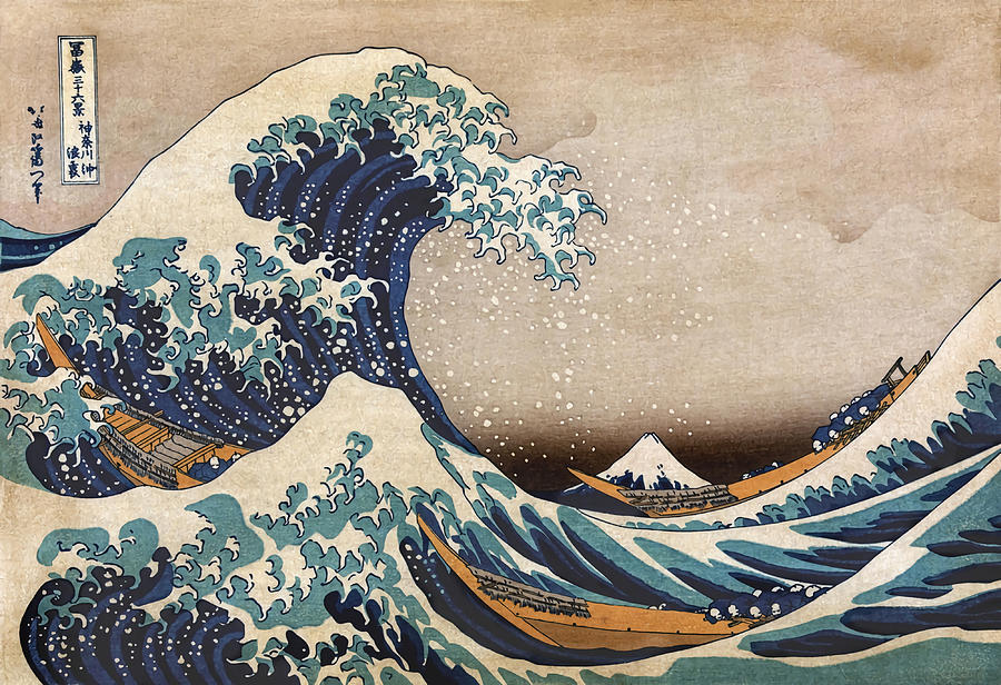 The Great Wave off Kanagawa hipster Painting by Adrian Olivia - Fine ...