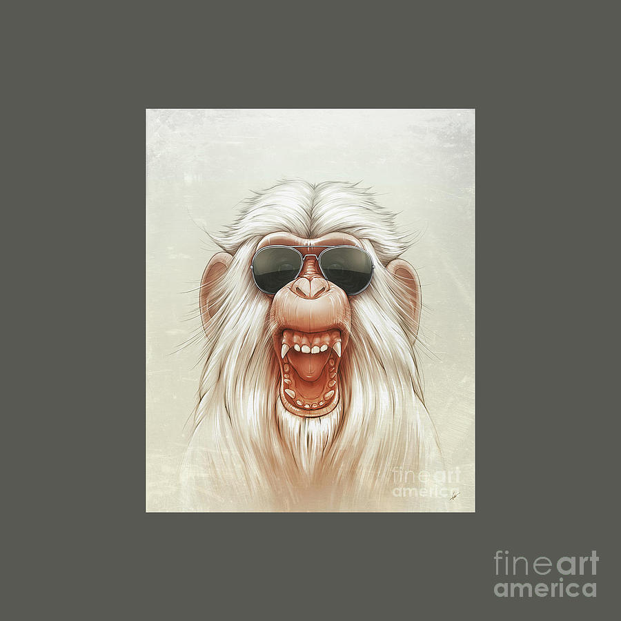 The Great White Angry Monkey Drawing by Alison H Gros Pixels