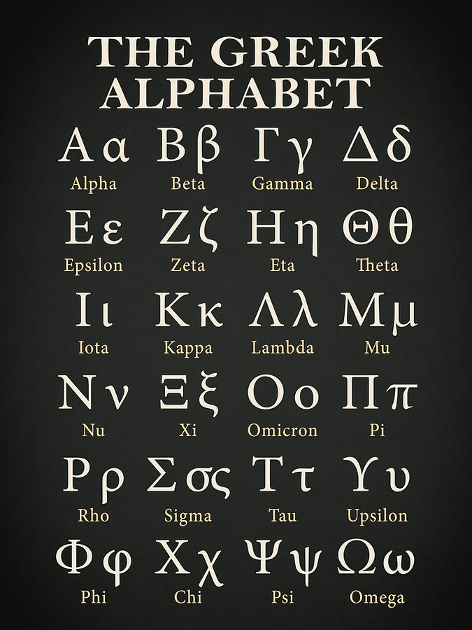 The Greek Alphabet Poster Painting by Lily David | Pixels