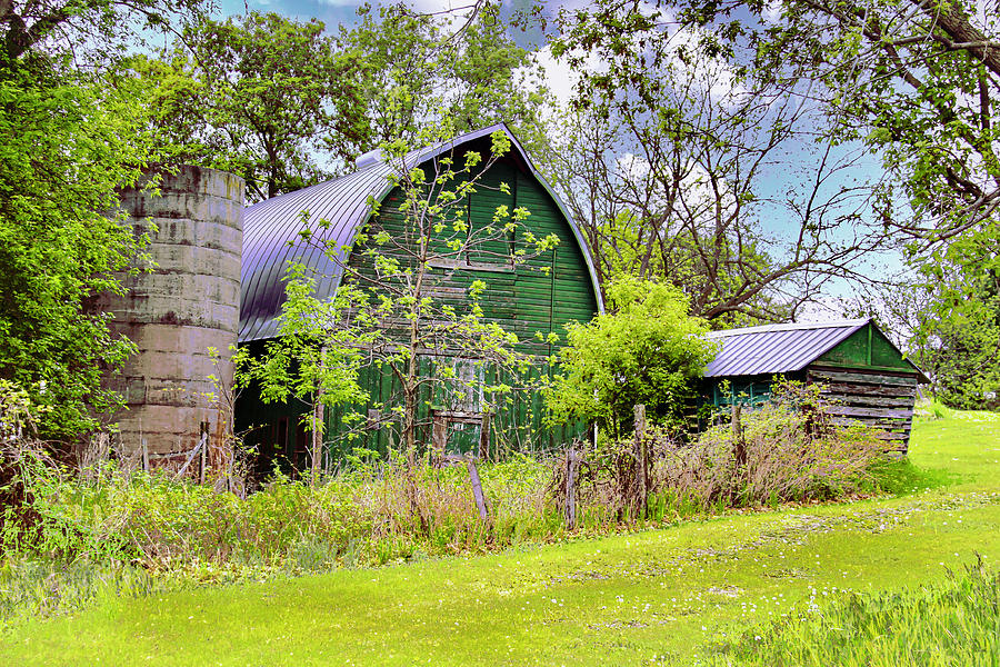 Nature Photograph - The Green Barn by Susan Buscho