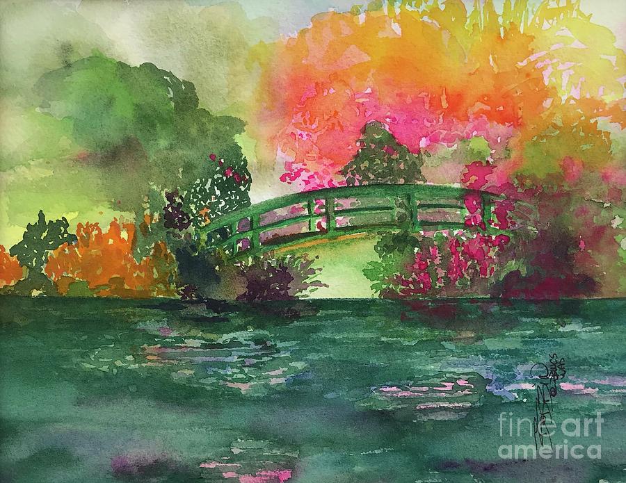 The Green Bridge Painting by Bobbin Salisbury | Fine Art America